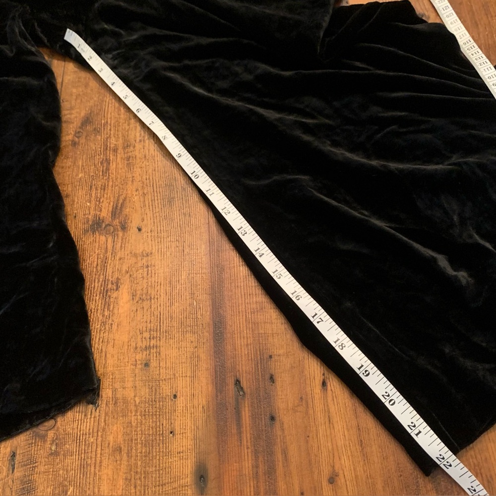 Love Johnny Was Black Velvet Silk Blend Wide Leg Pull On Gauchos Sz L - Picture 8 of 9